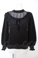 画像1: axes femme / ヨークレース切替ニットプルオーバー M 黒 Y-26-09-12-018-AX-TO-SZ-ZY (1)