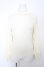 画像1: axes femme POETIQUE / 袖レースデザインニットプルオーバー M 生成り Y-26-09-12-021-AX-TO-SZ-ZY (1)