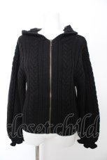 画像1: axes femme / ケーブルニットパーカー M 黒 Y-26-09-12-040-AX-TO-SZ-ZY (1)