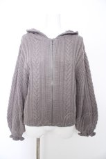 画像1: axes femme / ケーブルニットパーカー M グレー Y-26-09-12-041-AX-TO-SZ-ZY (1)