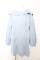 画像1: axes femme / リボン襟ニットミニワンピ F サックス Y-26-09-12-044-AX-OP-SZ-ZY (1)