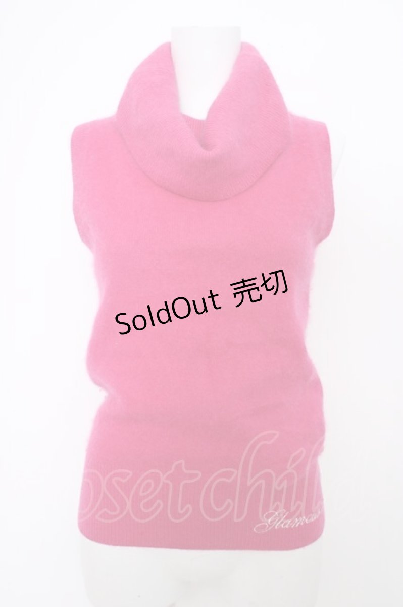 画像1: HYSTERIC GLAMOUR / ロゴ刺繍ハイネックノースリーブニット F ピンク Y-26-09-13-035-PU-TO-SZ-ZY (1)