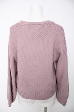 画像2: F&A / 同色ローズ刺繍ケーブルニットプルオーバー  ピンク Y-26-09-13-044-CA-TO-SZ-ZY (2)