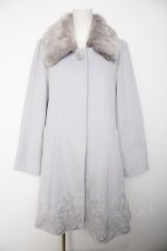 画像1: axes femme / オーナメント刺繍入りコート L サックス Y-26-09-13-084-AX-CO-SZ-ZY (1)