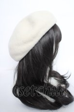 画像4: axes femme / ローズ刺繍ベレー 57.5cm 生成り Y-26-09-13-011-AX-AC-SZ-ZY (4)
