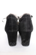 画像3: axes femme / 刺繍入り配色ファーブーティー M 黒 Y-26-09-13-016-AX-SH-SZ-ZY (3)