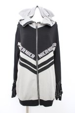 画像1: NieR Clothing / 耳付きFOOD ZIP PARKER F 黒×グレー Y-26-09-13-026-PU-TO-SZ-ZY (1)