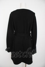 画像2: NieR Clothing / ロゴ刺繍ベルト付きカーディガン F 黒 Y-26-09-14-051-PU-TO-SZ-ZY (2)
