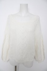 画像1: axes femme POETIQUE / ハートケーブルニットプルオーバー M 白 Y-26-09-14-054-AX-TO-SZ-ZY (1)