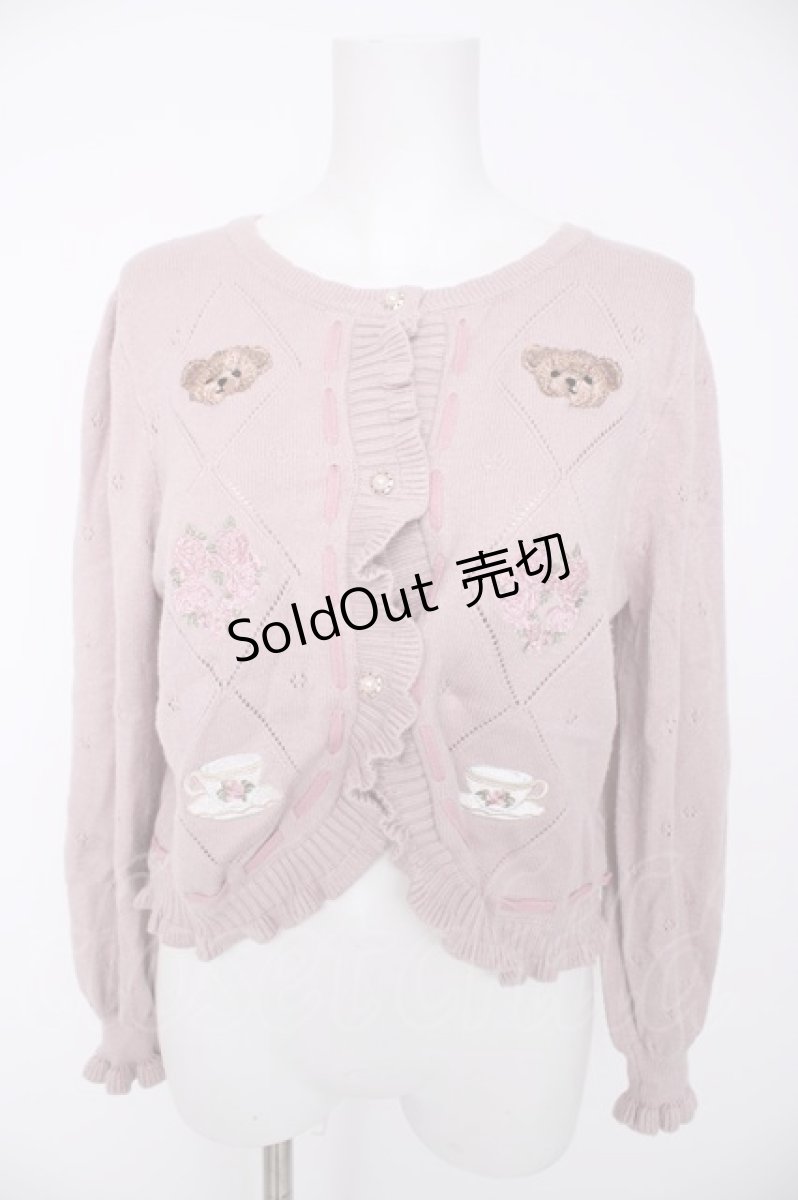 画像1: axes femme kawaii / Rosy Bearニットカーデ M ピンク Y-26-09-14-059-AX-TO-SZ-ZY (1)