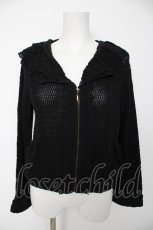 画像1: axes femme / 襟レースニットZIPカーディガン M 黒 Y-26-09-14-065-AX-TO-SZ-ZY (1)