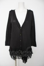 画像1: axes femme / 裾フリルニットロングカーディガン M 黒 Y-26-09-14-068-AX-TO-SZ-ZY (1)
