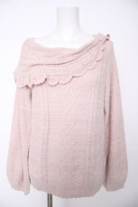 画像1: axes femme / リボンモチーフオフショルプルオーバー M アワピンク Y-26-09-14-008-AX-TO-SZ-ZY (1)