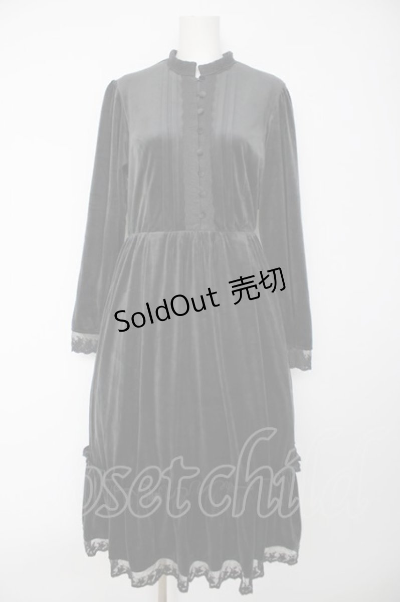 画像1: axes femme NOSTALGIE / レース使いベロアワンピース M グレー Y-26-09-14-078-AX-OP-SZ-ZY (1)