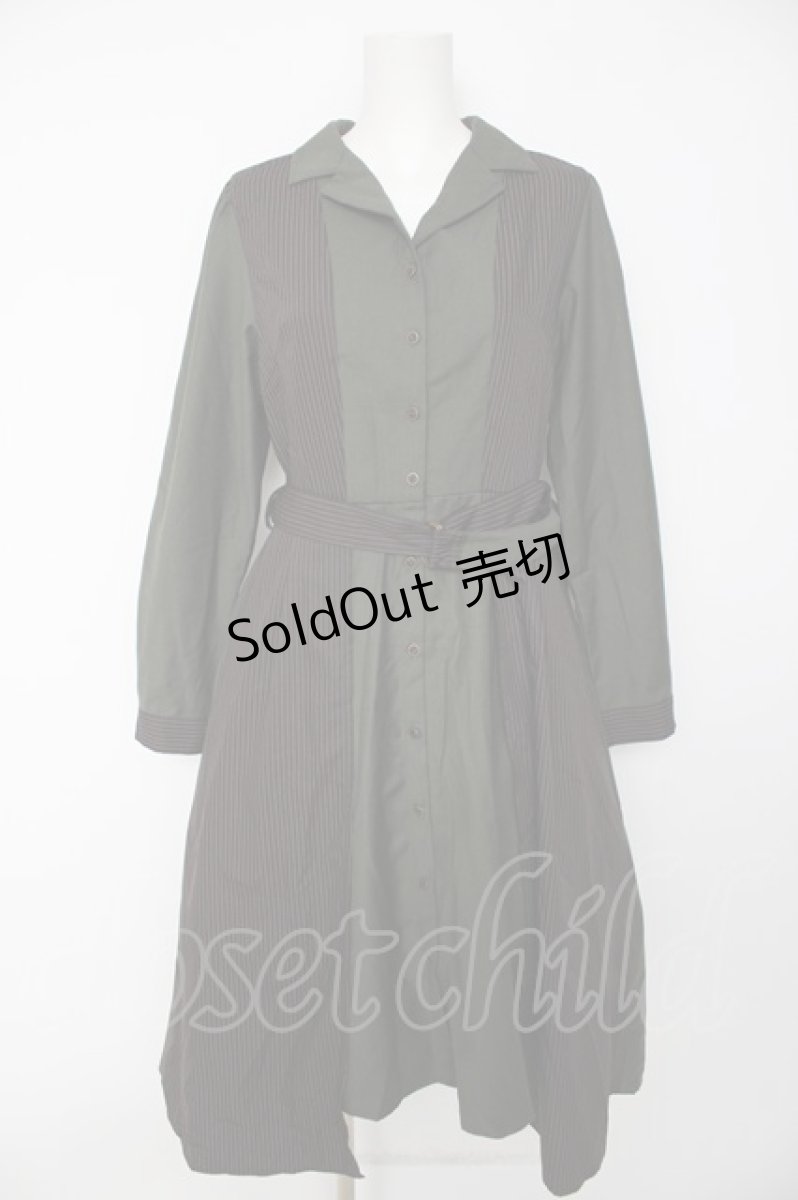 画像1: axes femme POETIQUE / ストライプバイカラーワンピース M グリーン Y-26-09-14-081-AX-OP-SZ-ZS (1)