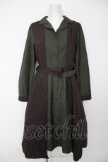 画像1: axes femme POETIQUE / ストライプバイカラーワンピース M グリーン Y-26-09-14-081-AX-OP-SZ-ZY (1)