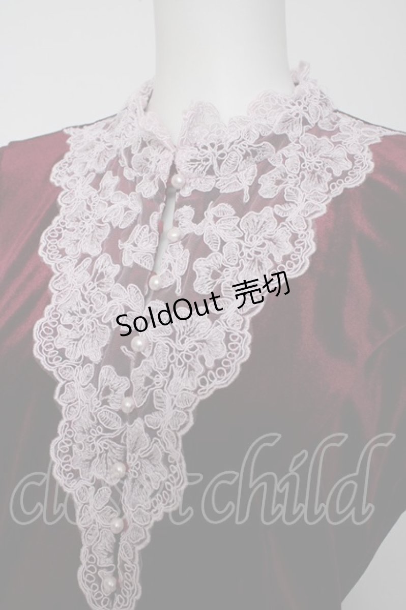 画像3: axes femme NOSTALGIE / ベロアレースワンピース M 赤 Y-26-09-14-082-AX-OP-SZ-ZY (3)