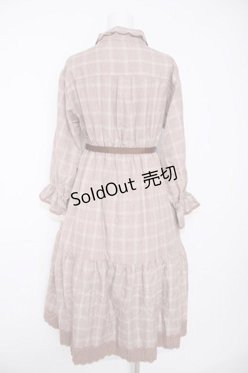 画像2: axes femme / カットワーク刺繍襟シャツワンピース M 茶 Y-26-09-14-085-AX-OP-SZ-ZY (2)