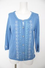 画像1: axes femme / 縦ラメ刺繍入りカーディガン M 青 Y-26-09-14-010-AX-TO-SZ-ZY (1)