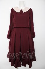 画像1: m petit by misako / サンリオキャラクターズコラボ マイメロディワッペン付きワンピース  ワイン Y-26-09-14-099-LO-OP-SZ-ZY (1)