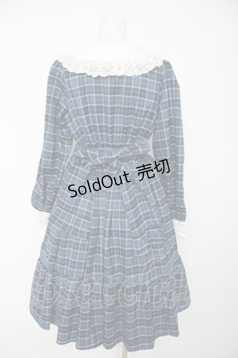 画像2: axes femme kawaii / タータンチェックチェックワンピース  ブルー Y-26-09-14-115-AX-OP-SZ-ZY (2)