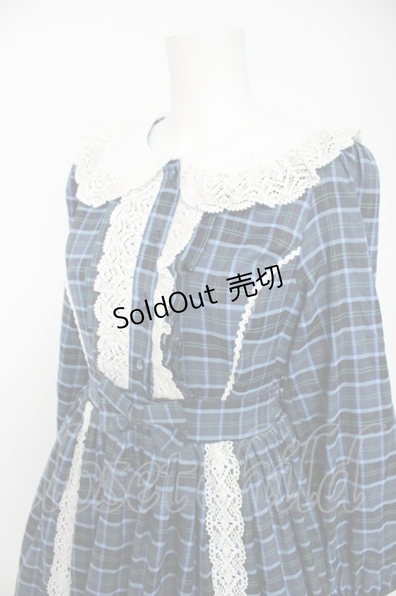 画像3: axes femme kawaii / タータンチェックチェックワンピース  ブルー Y-26-09-14-115-AX-OP-SZ-ZY (3)