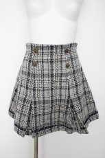 画像1: axes femme POETIQUE / 起毛チェックタックミニスカート  グレー Y-26-09-14-123-AX-SK-SZ-ZY (1)