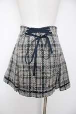 画像2: axes femme POETIQUE / 起毛チェックタックミニスカート  グレー Y-26-09-14-123-AX-SK-SZ-ZY (2)
