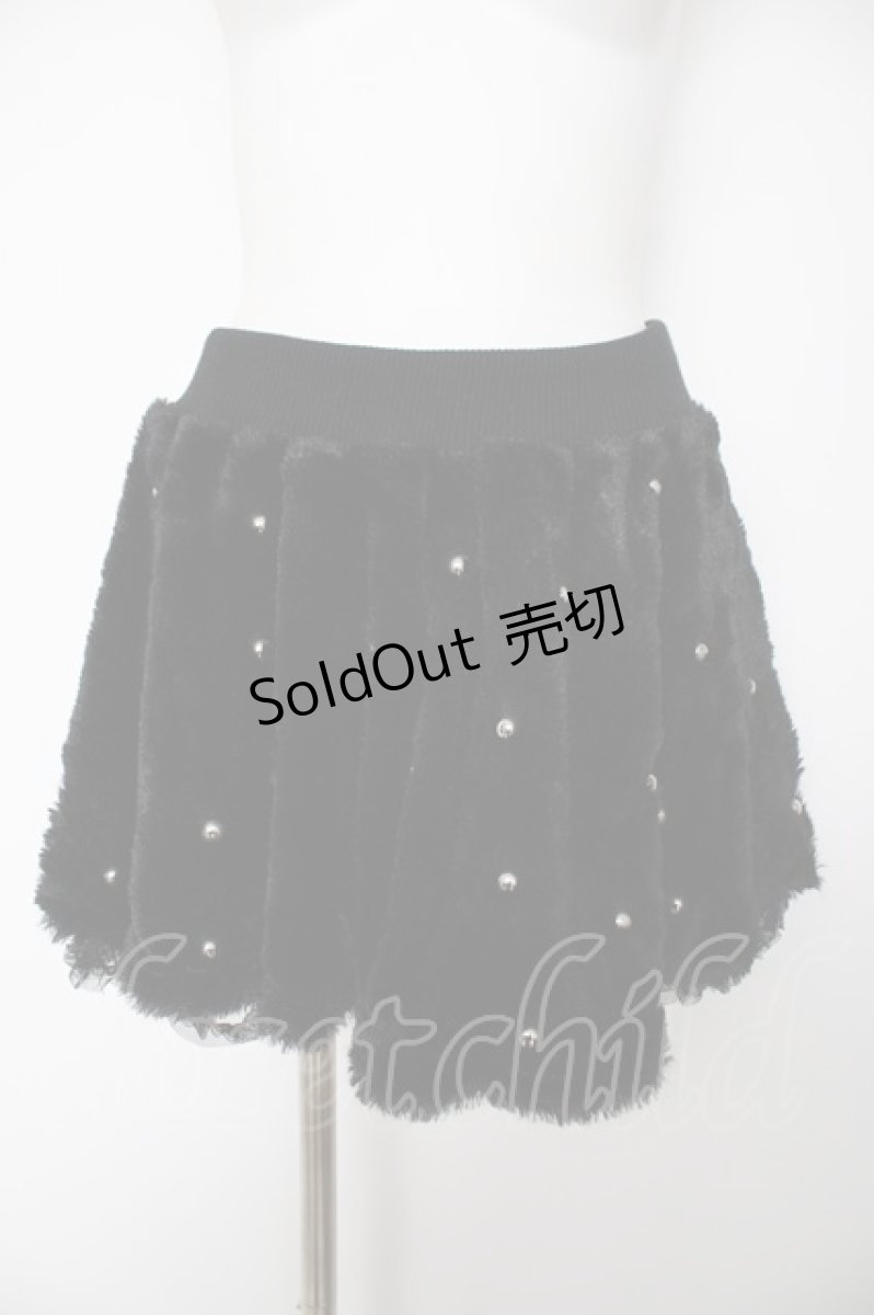 画像1: LISTEN FLAVOR / スタッズファースカート  黒 Y-26-09-14-138-PU-SK-SZ-ZY (1)