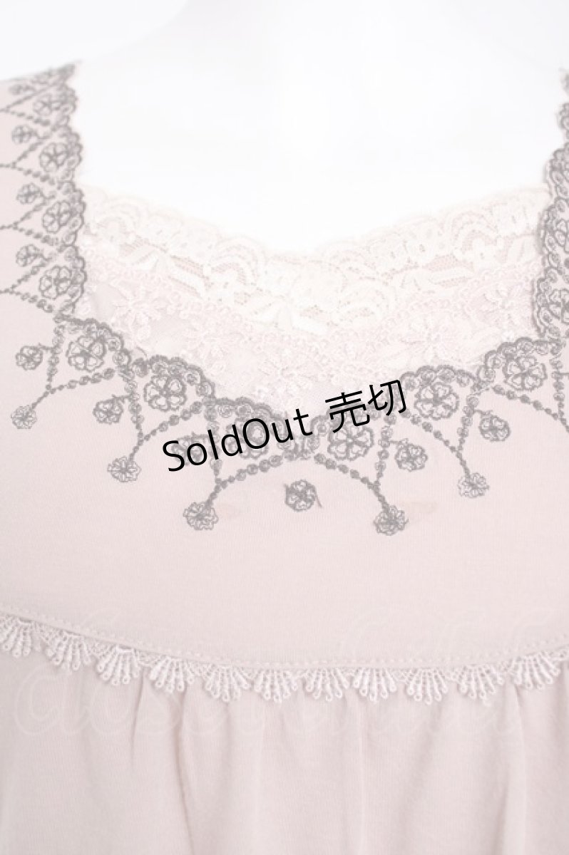 画像3: axes femme / スカラップ刺繍長袖プルオーバー M 淡ピンク Y-26-09-14-024-AX-TS-SZ-ZY (3)