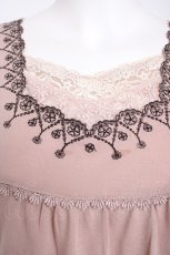 画像3: axes femme / スカラップ刺繍長袖プルオーバー M 淡ピンク Y-26-09-14-024-AX-TS-SZ-ZY (3)