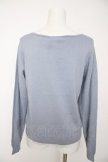 画像2: axes femme / シフォン使い刺繍ニットプルオーバー M サックス Y-26-09-14-038-AX-TO-SZ-ZY (2)