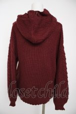画像2: axes femme / ケーブル編ニットパーカー M ワイン Y-26-09-14-045-AX-TO-SZ-ZY (2)