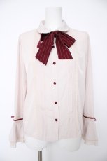 画像1: axes femme POETIQUE / リボンタイフリル袖ブラウス M ワイン Y-26-09-16-042-AX-BL-SZ-ZY (1)