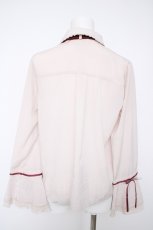 画像2: axes femme POETIQUE / リボンタイフリル袖ブラウス M ワイン Y-26-09-16-042-AX-BL-SZ-ZY (2)