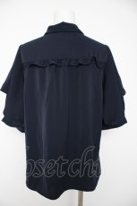 画像2: axes femme / ブーケリボン刺繍ブラウス M 紺 Y-26-09-16-048-AX-BL-SZ-ZY (2)