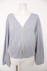 画像1: axes femme / パールデザインカットカーデ F サックス Y-26-09-16-052-AX-TS-SZ-ZY (1)