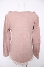 画像2: axes femme / シフォンフリルVネックニット M ピンク Y-26-09-16-054-AX-TO-SZ-ZY (2)