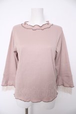 画像1: axes femme / レース重ね袖メローリブプルオーバー F ピンク Y-26-09-16-055-AX-TO-SZ-ZY (1)
