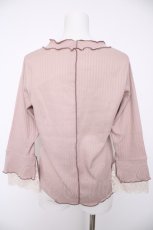 画像2: axes femme / レース重ね袖メローリブプルオーバー F ピンク Y-26-09-16-055-AX-TO-SZ-ZY (2)