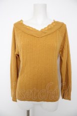 画像1: axes femme / Ｖネックケーブルニットプルオーバー M イエロー Y-26-09-16-058-AX-TO-SZ-ZY (1)