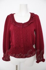 画像1: Vallee lys / "Sweet alyssum series"ニットカーディガン  ワイン Y-26-09-16-079-GO-TO-SZ-ZY (1)