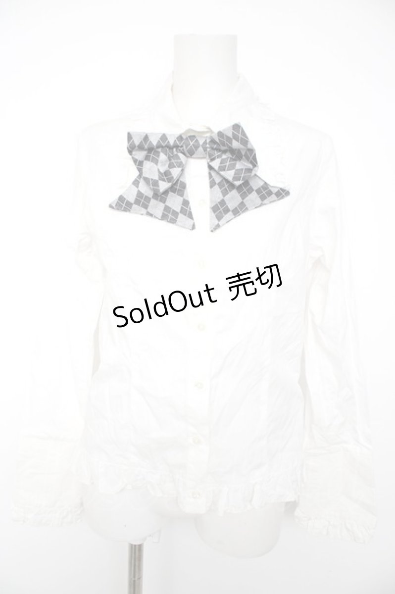 画像1: PEACE NOW / タイ付きブラウス  白 Y-26-09-16-080-PU-BL-SZ-ZY (1)