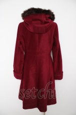 画像2: axes femme / フード付刺繍ロングコート M ワイン Y-26-09-16-090-AX-CO-SZ-ZY (2)