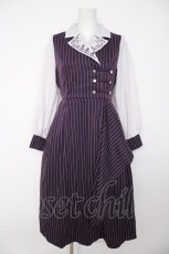 画像1: axes femme / 薔薇×時計刺繍ドッキングワンピース M パープル Y-26-09-16-095-AX-OP-SZ-ZY (1)
