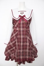画像1: Amavel / Classical Confection チェックセーラーワンピース F ボルドー Y-26-09-16-103-CA-OP-SZ-ZY (1)