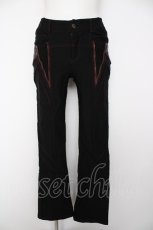 画像1: Ozz Croce / 裾クロス刺繍フレパンツ  黒 Y-26-09-16-117-OO-PA-SZ-ZY (1)