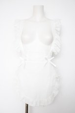 画像1: DearMyLove / フリルレースアップエプロン M 白 Y-26-09-16-135-GO-SK-SZ-ZY (1)
