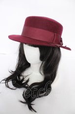 画像1: axes femme / フェルトカンカン帽  ワイン Y-26-09-16-022-AX-AC-SZ-ZY (1)