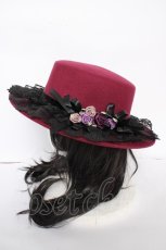 画像2: axes femme / 巻きバラレースカンカン帽  ワイン Y-26-09-16-023-AX-AC-SZ-ZY (2)